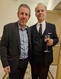 With the Spanish film music journalist Gorka Oteiza